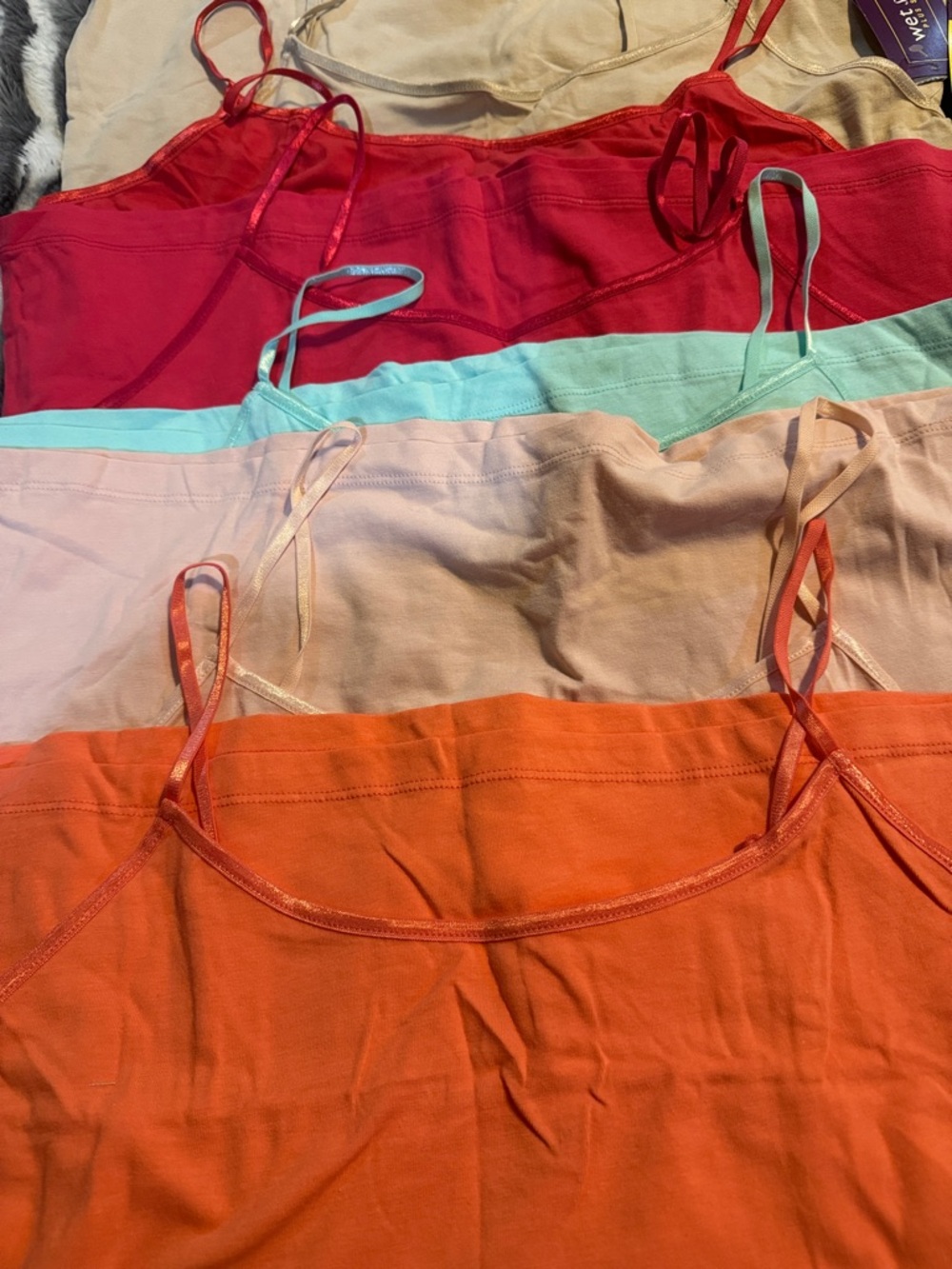Multi-Color Spaghetti Strap Tank Tops - 7 Pack - Picture 3 of 8